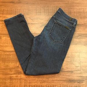 The slim cigarette dark wash blue jean